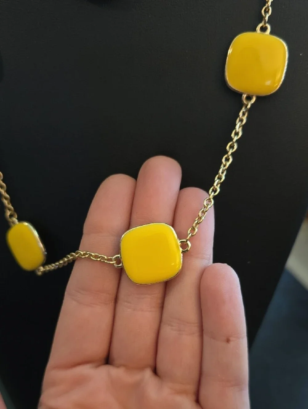 Yellow Tile Station Necklace - Women Jewelry